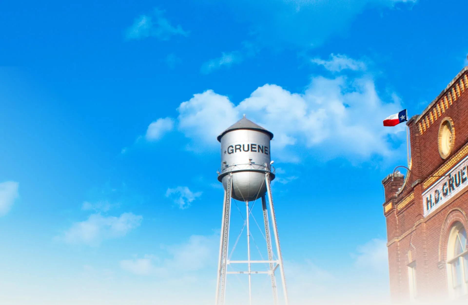 Gruene water tower in New Braunfels, Texas