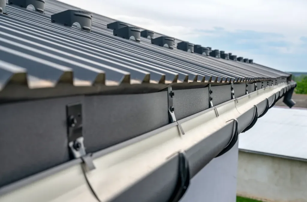 metal roof being installed